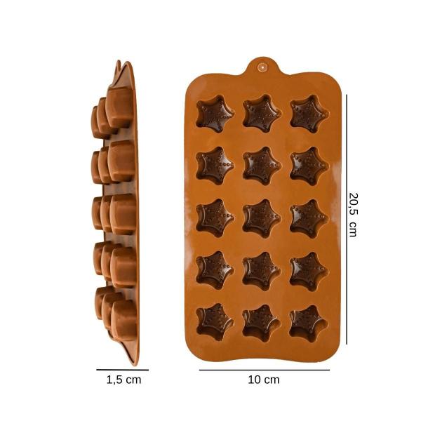 Imagem de Forma De Silicone Estrelas Relevo Confeitaria Molde Multiuso