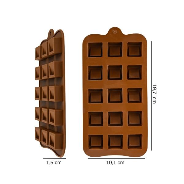 Imagem de Forma de Silicone Flexível Quadrado Relevo Confeitaria Chocolate Molde Gelo Velas Multiuso Casa Cozinha Artesanato