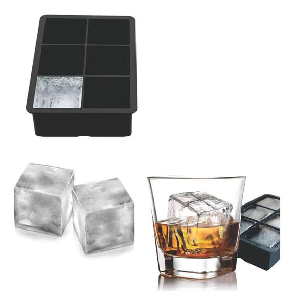 Imagem de Forma De Silicone Gelo Cubo Grande 6 Cubos Drink Whisky