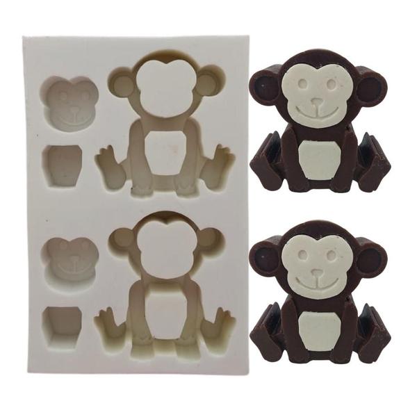 Imagem de Forma de Silicone - Macaco Safari encaixe 2 cav