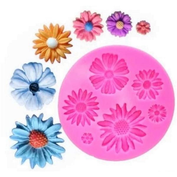 Imagem de Forma de Silicone - Mini Flores 6 cav