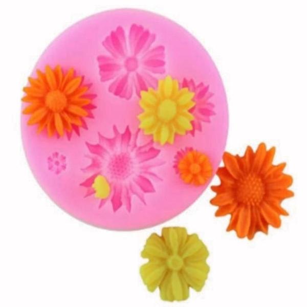 Imagem de Forma de Silicone - Mini Flores 6 cav