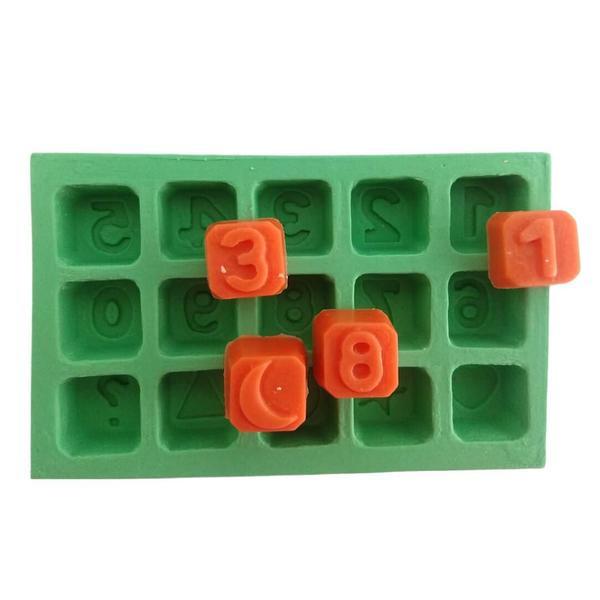 Imagem de Forma de Silicone - Numeros Quadrados 15 cav