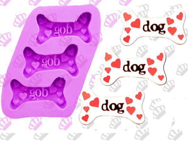 Imagem de Forma de Silicone Ossinho Dog 3Cav. Ib-1648 / S-1134