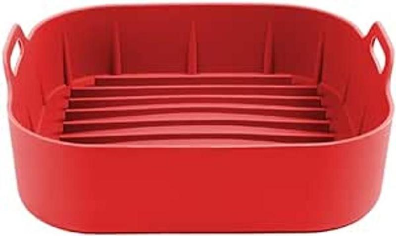 Imagem de Forma De Silicone P/Airfryer Quadrada Vermelha 20Cm-Wellmix