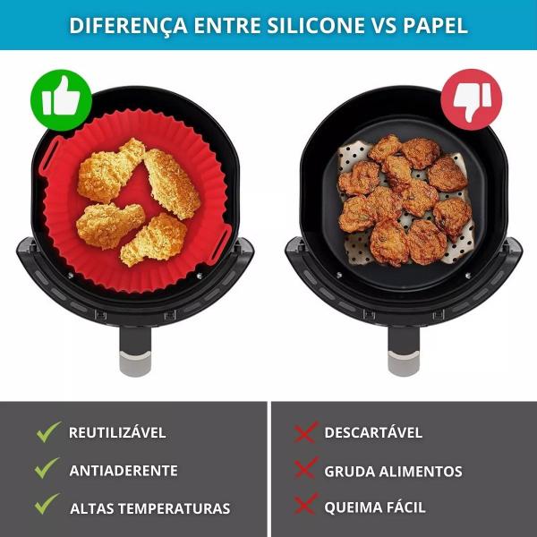 Imagem de Forma de Silicone para Air Fryer Redonda 17x5cm