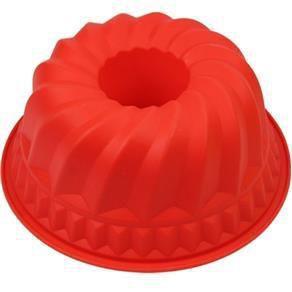 Imagem de Forma de Silicone para Bolo Torta Pudim 25,5 X 10,3 CM Hauskraft - Vermelho