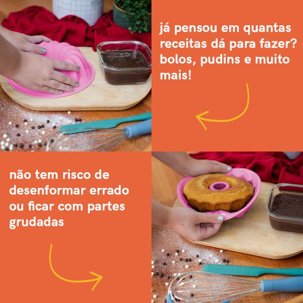 Imagem de Forma de Silicone Para Doces E Salgados - Oikos ROSA