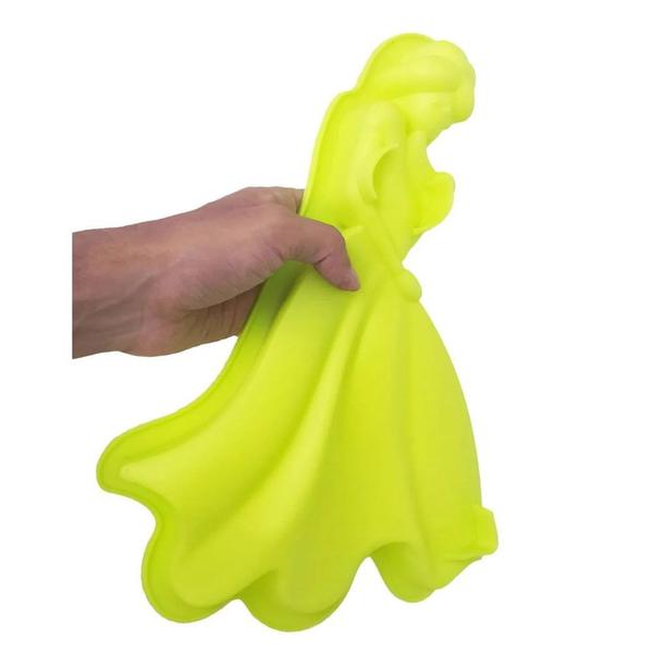 Imagem de Forma de Silicone Para Doces Torta Pudim Bolo Cozinha Princesa Verde Kit 3 Unidades