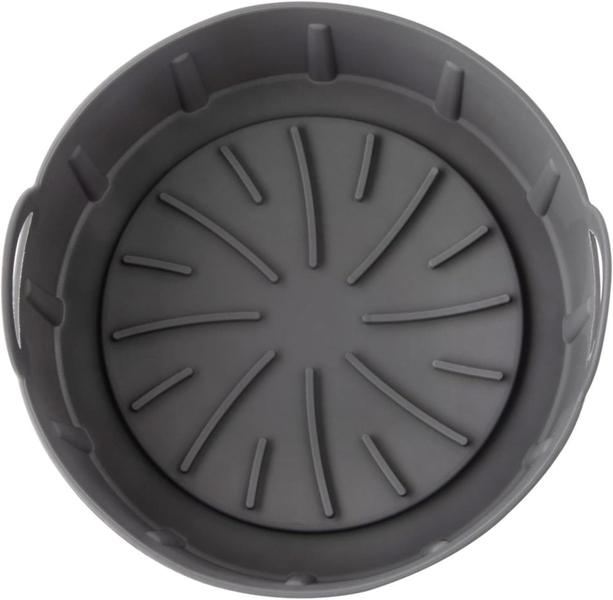 Imagem de Forma de Silicone para Fritadeira Air Fryer Redonda Multiuso Cesto Limpeza Panela