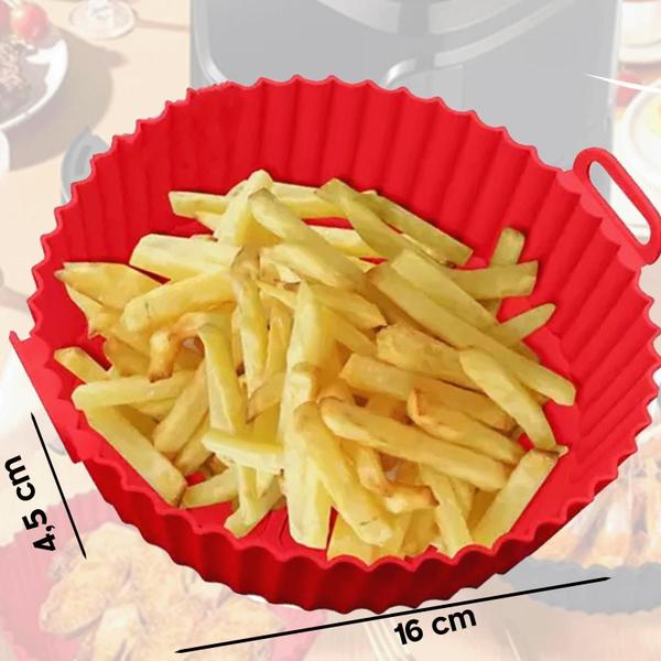 Imagem de Fôrma de Silicone para Fritadeiras Air Fryer - Cesto Redondo 16cm