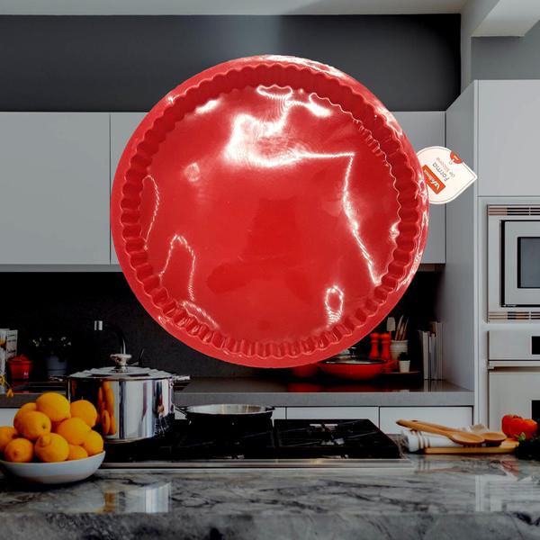 Imagem de Forma de Silicone para Torta 23cm - Vermelho Rasa - Wellmix