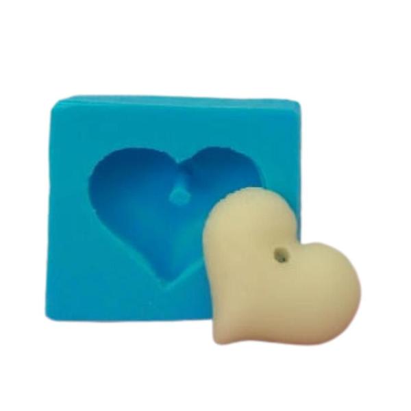 Forma de Silicone - Pingente Coração - Decore Artesanatos SP Imagem de Forma de Silicone - Pingente Coração