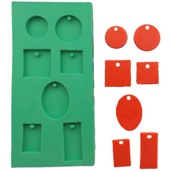 Imagem de Forma de Silicone - Pingente Formas Geométricas 7 cav