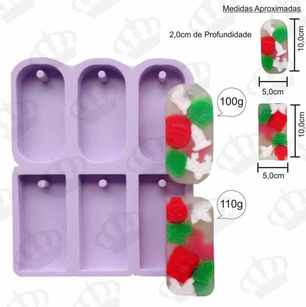 Imagem de Forma de Silicone Pingente Oval/Retangular 6Cav. Ib-202