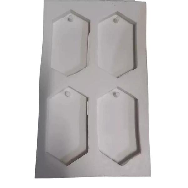 Forma de Silicone - Pingente Prisma G 4 cav - Decore Artesanatos SP Imagem de Forma de Silicone - Pingente Prisma G 4 cav
