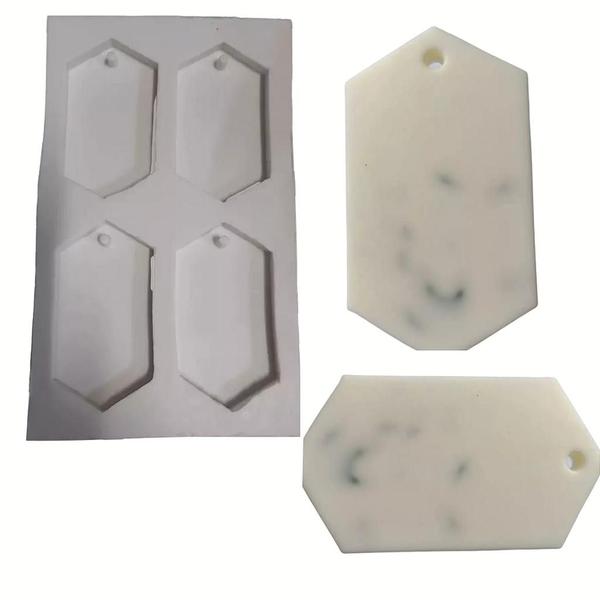 Forma de Silicone - Pingente Prisma G 4 cav - Decore Artesanatos SP Imagem de Forma de Silicone - Pingente Prisma G 4 cav