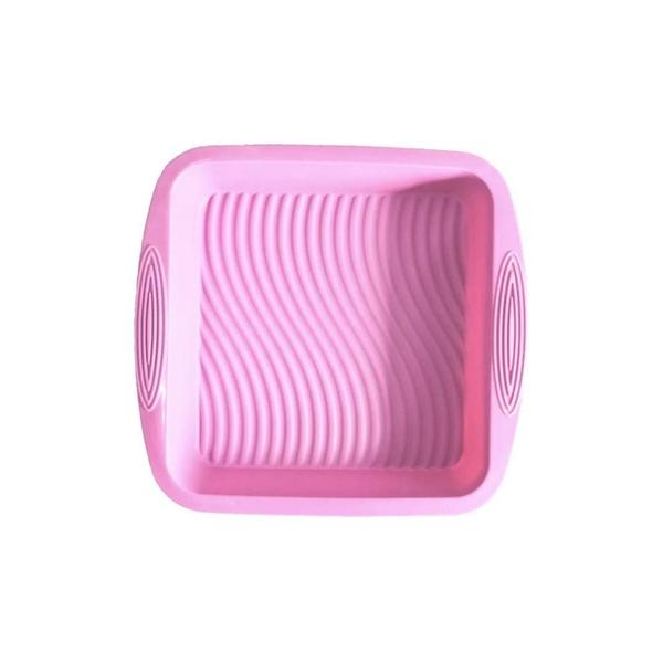 Imagem de Forma De Silicone Quadrada Rosa 22 X 22 X 5 Cm