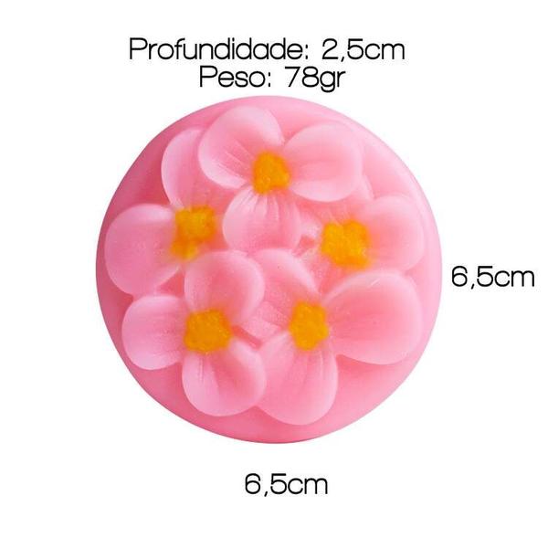 Forma de Silicone Redonda Florida Ib-1788 (Molde de Silicone para Sabonete) Imagem de Forma de Silicone Redonda Florida Ib-1788 (Molde de Silicone para Sabonete)