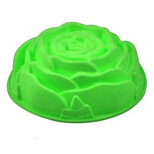 Imagem de Forma de Silicone Rosa Flor Bolo Antiaderente Assadeira Sobremesa Tortas Doce Cozinha Kit 3 Uni