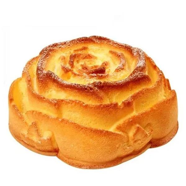 Imagem de Forma de Silicone Rosa Flor Bolo Antiaderente Assadeira Sobremesa Tortas Doce Cozinha Kit 3 Uni