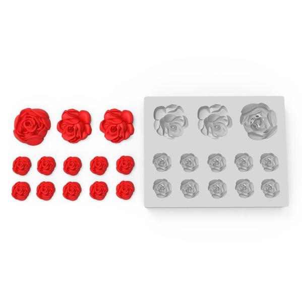 Imagem de Forma de Silicone Rosas  Mini Rosas 13 Cav.