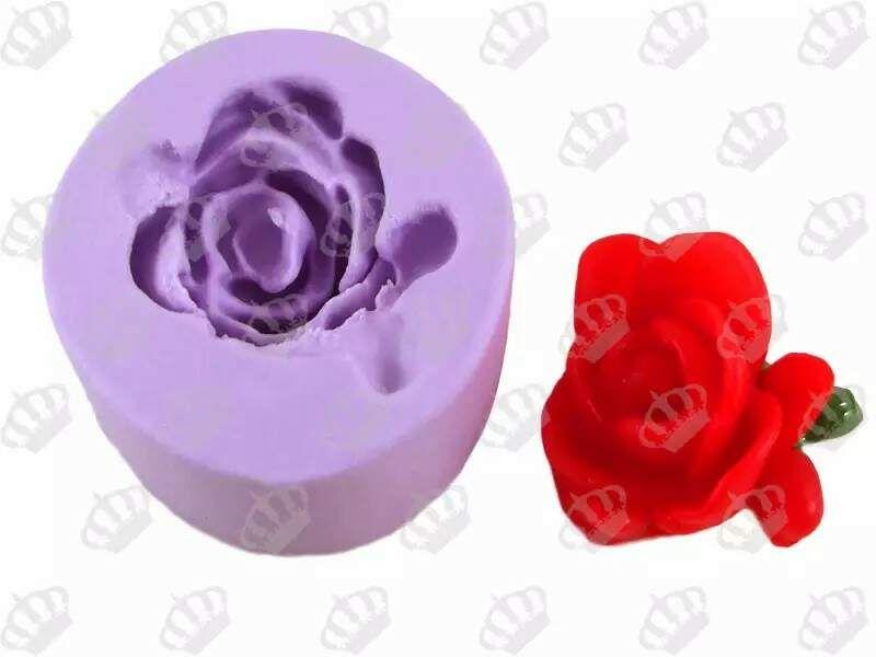 Imagem de Forma de Silicone Sabonete, Vela Botão de Rosa Aberta Ib-568