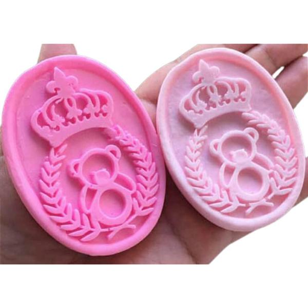 Imagem de Forma de Silicone - Urso com Coroa oval