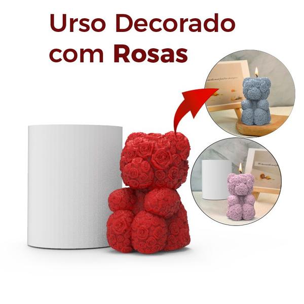 Imagem de Forma de Silicone Urso Decorado C/ Rosas