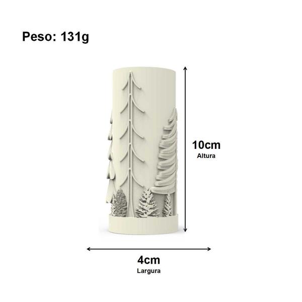 Imagem de Forma de Silicone Vela Cilindrica de Natal 10cm - MOD 2