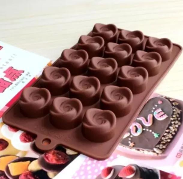 Imagem de Forma em Silicone Antiaderente Para Chocolate Doces e Bombons Molde Flor Rosas - Prime Chef