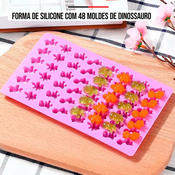 Imagem de Forma Em Silicone Dinossauro Gummy Confeitar 48 Cavidades