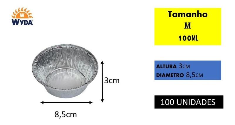 Imagem de Forma Empada Descartável Média Alumínio Com 100