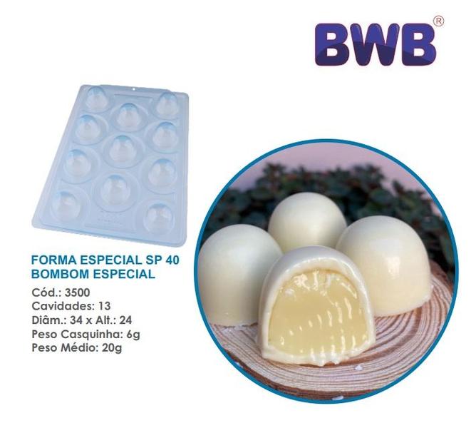 Forma especial Bombom 20g 3 partes c/ silicone pascoa bwb 3500 sp 40 Imagem de Forma especial Bombom 20g 3 partes c/ silicone pascoa bwb 3500 sp 40