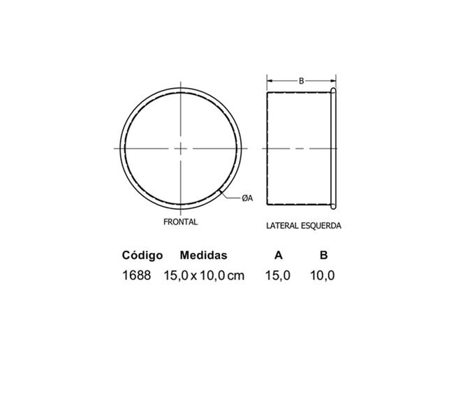 Imagem de Forma Fixa Redonda Reta Alumínio 15 X 10 Cm - Doupan