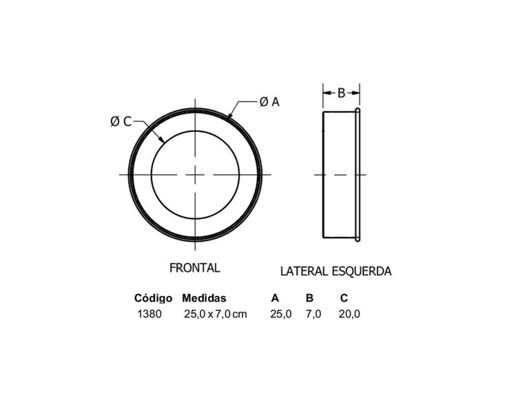 Imagem de Forma Fundo Removível Redonda Alumínio 25x7 Cm - Doupan