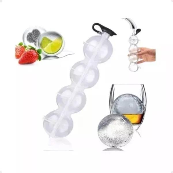 Forma Gelo Grande Redondo 4 Esferas Bebida Bar Whisky - Wincy Imagem de Forma Gelo Grande Redondo 4 Esferas Bebida Bar Whisky