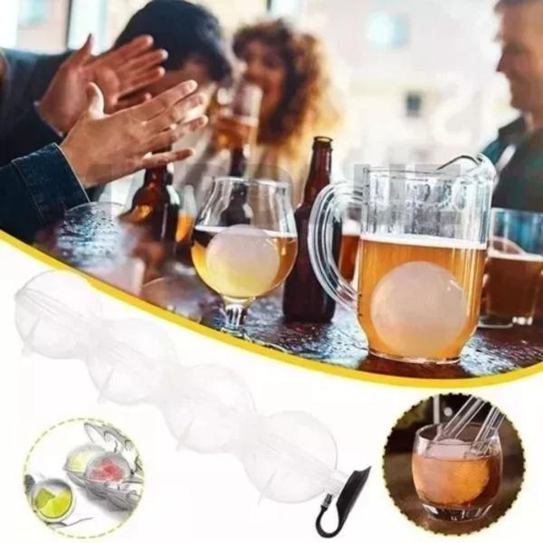 Forma Gelo Grande Redondo 4 Esferas Bebida Bar Whisky - Wincy Imagem de Forma Gelo Grande Redondo 4 Esferas Bebida Bar Whisky