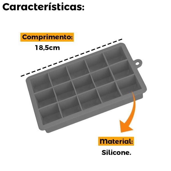 Imagem de Forma Gelo Papinha Em Silicone Cinza 15 Cubos Livre Bpa Suco