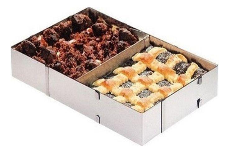 Forma Modeladora Regulável Divisória De 28cm Até 53cm - Inox - Cake Mould Imagem de Forma Modeladora Regulável Divisória De 28cm Até 53cm - Inox
