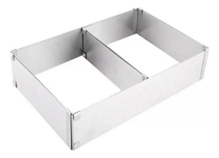 Forma Modeladora Regulável Divisória De 28cm Até 53cm - Inox - Cake Mould Imagem de Forma Modeladora Regulável Divisória De 28cm Até 53cm - Inox
