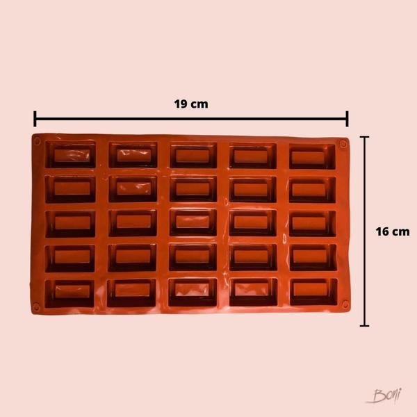 Forma Molde Chocolate 25 Cavidades Silicone Bombom Tabletes - 123Útil Imagem de Forma Molde Chocolate 25 Cavidades Silicone Bombom Tabletes