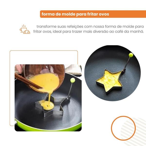 Imagem de Forma Molde Para fritar Ovo Omelete Tapioca Em formato de Estrela