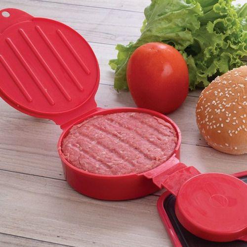 Imagem de Forma Molde Prensa Para Fazer Hamburguer Recheado Caseiro Cor Vermelho