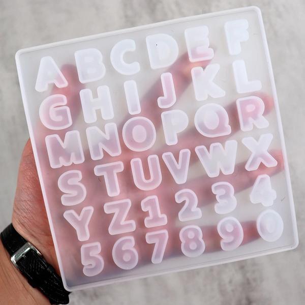 Imagem de Forma Molde Silicone Alfabeto Pequeno Resina Letras Numeros