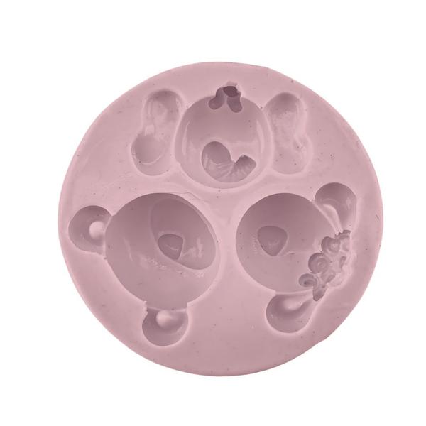 Forma Molde Silicone Biscuit Cabeça Bichinhos 3 Cav - Decore Artesanatos SP Imagem de Forma Molde Silicone Biscuit Cabeça Bichinhos 3 Cav