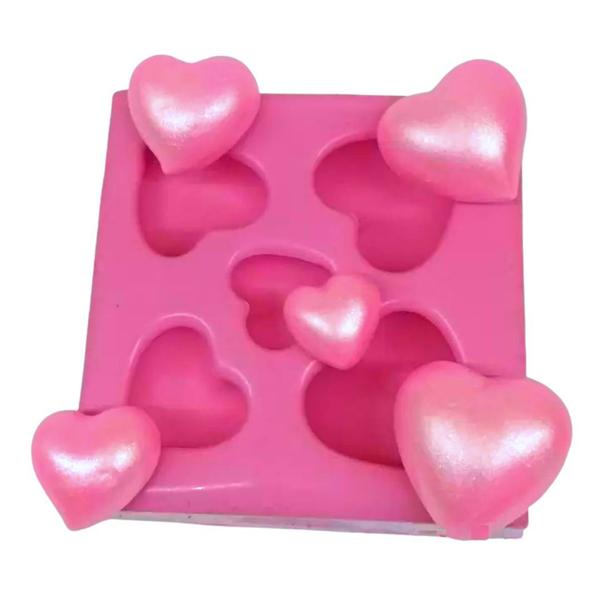 Forma Molde Silicone Biscuit Corações 5 Cav - Decore Artesanatos SP Imagem de Forma Molde Silicone Biscuit Corações 5 Cav