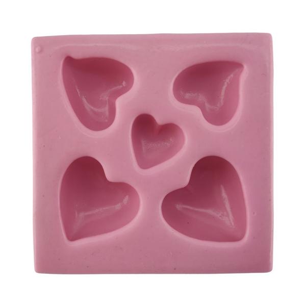 Forma Molde Silicone Biscuit Corações 5 Cav - Decore Artesanatos SP Imagem de Forma Molde Silicone Biscuit Corações 5 Cav