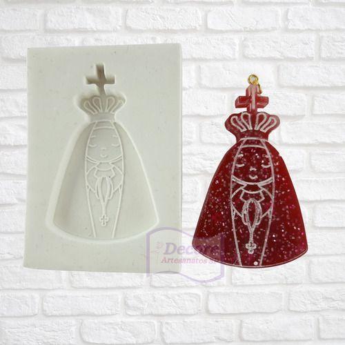 Forma Molde Silicone Resina Nossa Senhora Aparecida P - Decore Artesanatos SP Imagem de Forma Molde Silicone Resina Nossa Senhora Aparecida P