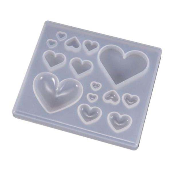 Forma Molde Silicone Resina Sabonete Coração 14 Cav - Decore Artesanatos SP Imagem de Forma Molde Silicone Resina Sabonete Coração 14 Cav